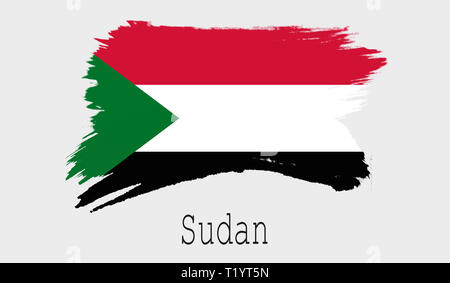 Sudan flag on white background, 3d rendering Stock Photo