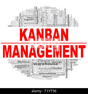 Kanban management word cloud. Creative illustration of idea word lettering typography . 3D rendering. Stock Photo