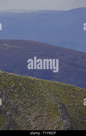 Mountain ridges from the slopes of Cairngorm Cairngorms National Park ...