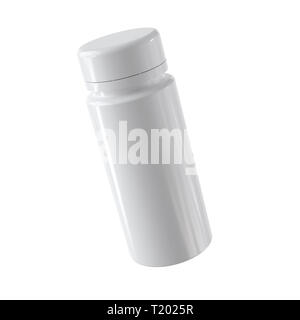 3d rendering white medical plustic bottle clean mockup Stock Photo