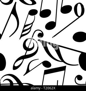 Endless music pattern made from music notes Stock Vector
