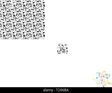 Endless music pattern made from vivid music notes Stock Vector