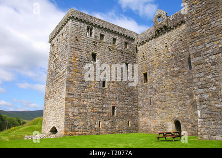 Hermitage castle, an early medieval castle on the scottish borders of the earls of douglas and rothwell Stock Photo