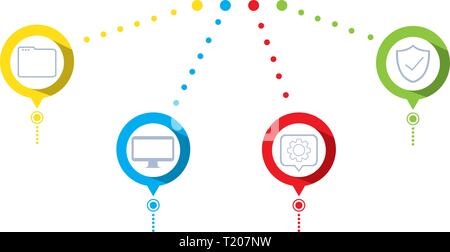 circles and colors tech infographics vector illustration design Stock Vector