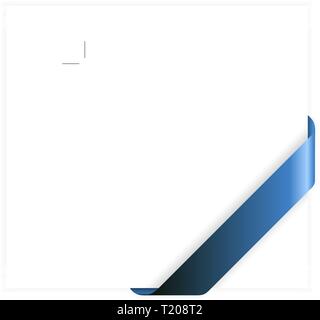 Empty blue corner ribbon - you can write some text on it (sale, new, sold, free, hot, etc) Stock Vector