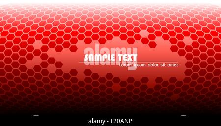 Abstract red technical background made from hexagons Stock Vector