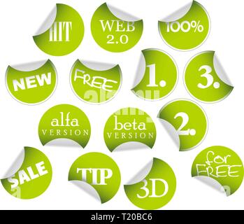Labels badges and stickers with various texts Stock Vector