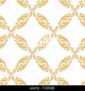Luxury seamless golden floral wallpaper Stock Photo - Alamy