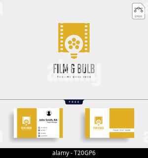 film bulb idea simple logo template vector illustration icon element isolated - vector Stock Vector