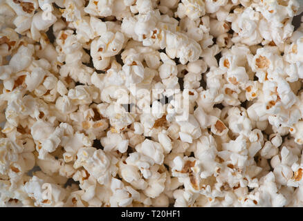 Scattered simple popcorn, texture background Stock Photo