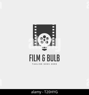 film bulb idea simple logo template vector illustration icon element isolated - vector Stock Vector