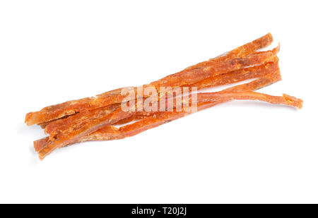 Dried salted fish sticks isolated on white Stock Photo