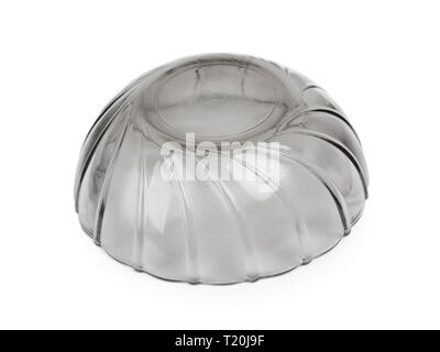 Empty black transparent bowl isolated on white background Stock Photo