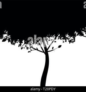 Tree silhouette isolated on white background. Vector Stock Vector