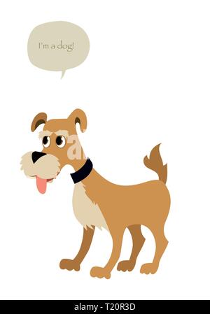 Cute Dog and speech balloon isolated on white background Stock Vector