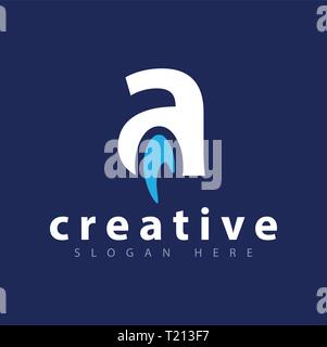 a letter with abstract arrow logo vector template Stock Vector