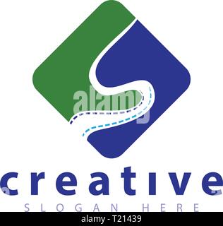 S Letter road abstract logo icon vector template Stock Vector
