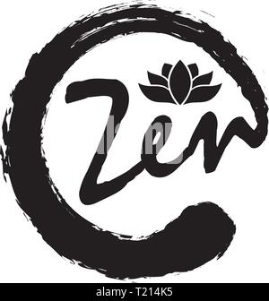 Lotus flower and zen symbol Stock Vector