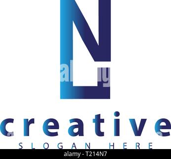 NU Initial letter logo icon vector template Stock Vector