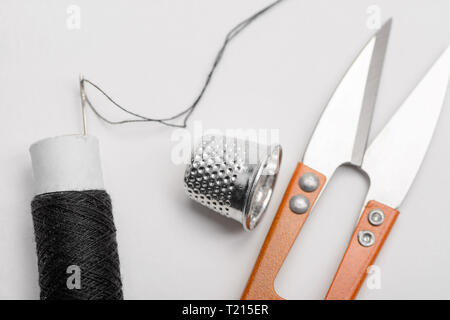 Close up on black thread Stock Photo