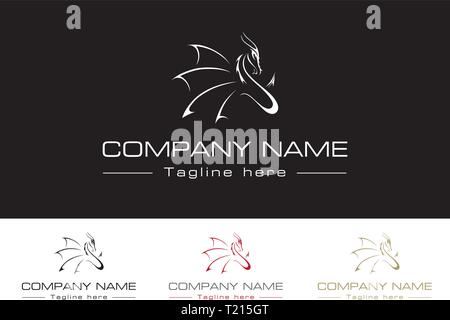Dragon, vector logo icon Stock Vector