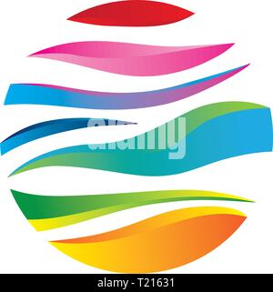 colorful abstract sphere, logo icon Stock Vector