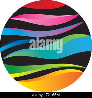 colorful abstract sphere, logo icon Stock Vector