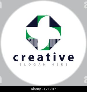 cross medical logo design vector template Stock Vector