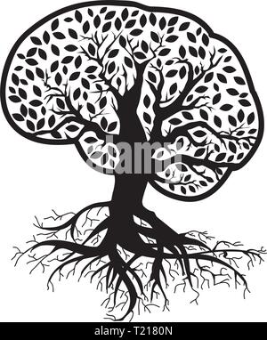 abstract, brain tree, health related logo icon Stock Vector