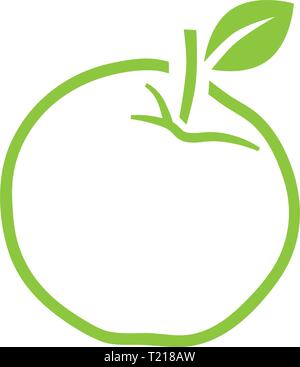 green apple, symbol of health. logo element Stock Vector