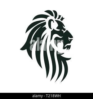 Vector lion head image. Heraldic sign in the form of a lion. Template for a business or financial company Stock Vector