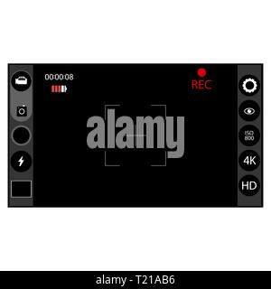 Digital Camera Viewfinder with Exposure and Settings. Modern Interface Concept. Template Focusing Screen Stock Vector