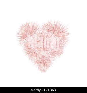 Soft Fur Pink Heart Stock Vector