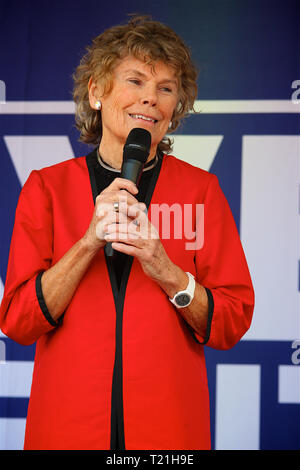 London, UK. 29th Mar, 2019. Leave Means Leave Brexit Campaign holds rally in Westminster London UK on the 29th March 2019, which is the date the UK was supposed to leave the EU. Photo of Catharine Letitia Hoey, Baroness Hoey (born 21 June 1946), known as Kate Hoey, is a Northern Irish politician and life peer who served as Parliamentary Under-Secretary for Home Affairs from 1998 to 1999 and Minister for Sport from 1999 to 2001. A former member of the Labour Party, she was Member of Parliament (MP) for Vauxhall from 1989 to 2019.Credit: Rupert Rivett/Alamy Live News