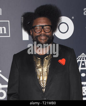 Brooklyn, USA. 29th Mar, 2019. NEW YORK, NEW YORK - MARCH 29: Questlove attends the 2019 Rock & Roll Hall Of Fame Induction Ceremony at Barclays Center on March 29, 2019 in New York City. Credit: Imagespace/Alamy Live News Stock Photo