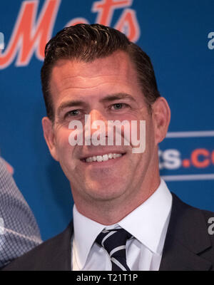 New York Mets starting pitcher Jacob deGrom (48) at a press conference on  his new five-year contract extension at the Ritz-Carlton Hotel in  Arlington, Virginia on Wednesday, March 27, 2019. According to