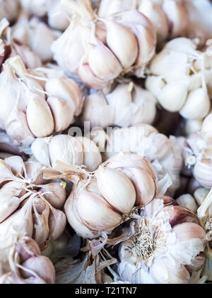 Garlic sold on a local market on Madeira Island, Portugal. Stock Photo