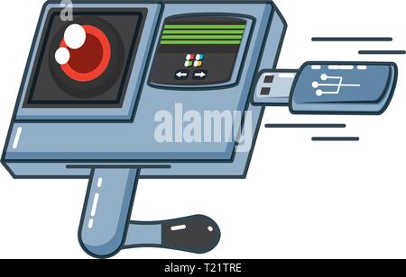 retina reader machine with usb vector illustration design Stock Vector