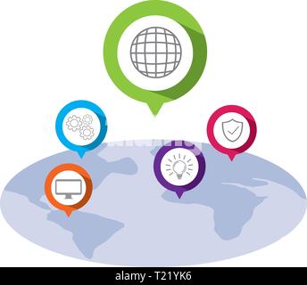 circles and colors tech infographics vector illustration design Stock Vector