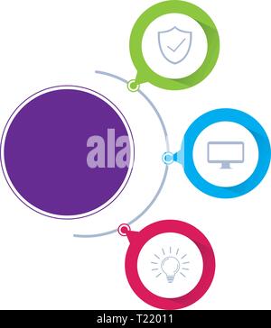 circles and colors tech infographics vector illustration design Stock Vector