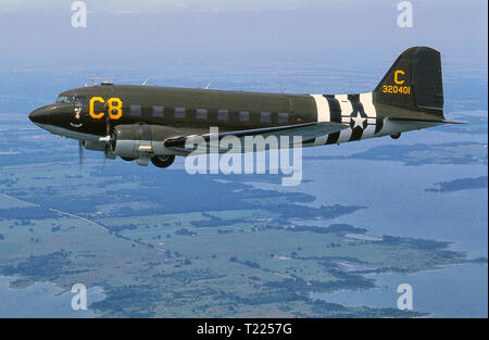 Douglass WWII DC-3/C-47 Transport airplane Stock Photo