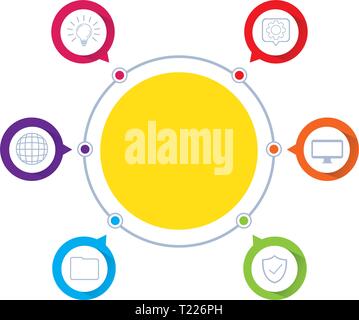 circles and colors tech infographics vector illustration design Stock Vector