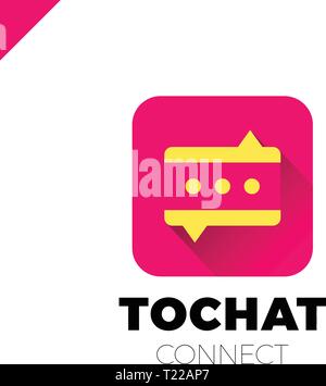 Mini Chat Logo. Bubble and three dots Stock Vector