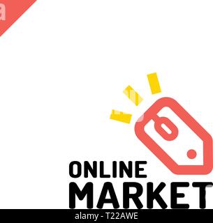 E store logo concept mouse click and shop tag Stock Vector