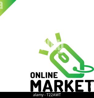 E store logo concept mouse click and shop tag Stock Vector