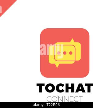 Mini Chat Logo. Bubble and three dots Stock Vector
