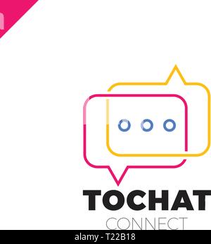 Mini Chat Logo. Bubble and three dots Stock Vector