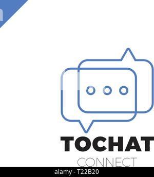 Mini Chat Logo. Bubble and three dots Stock Vector