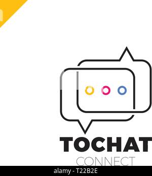 Mini Chat Logo. Bubble and three dots Stock Vector