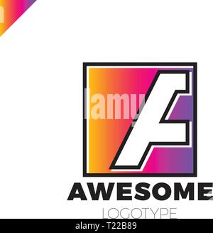 Letter F logo and letter A logo. Alphabet logotype in square vector design. Stock Vector